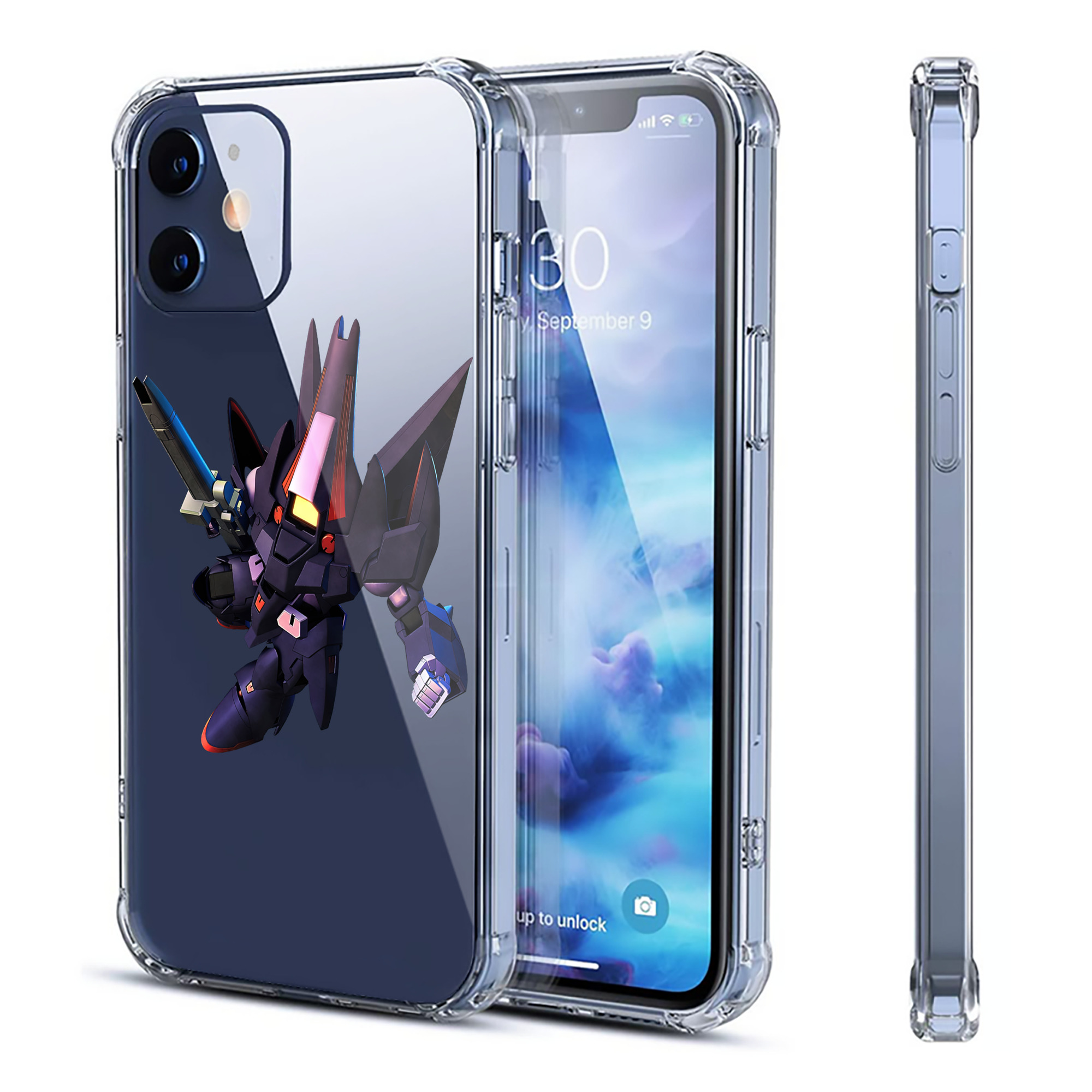 （画像用） 機動戦士ガンダム Mobile Suit Gundam 【iPhone 12シリーズ対応】透明スマホケース（クリアソフトケース）